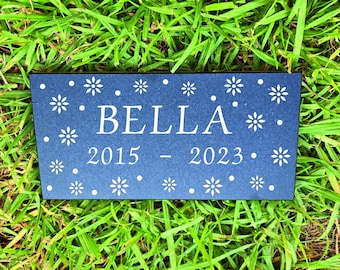 Pet Memorial Stone Custom Garden Grave Marker Flowers Outdoor Outside Marker Headstone