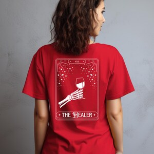 Healer Tarot Card T-Shirt | Mystical Spiritual Apparel, Unisex Sweatshirt, Unique Wine Glass Design, Perfect Gift