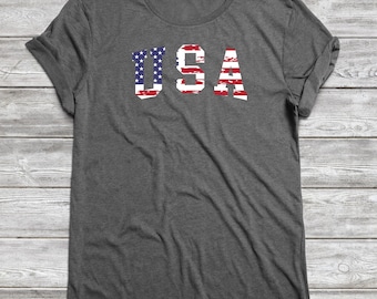 USA Flag T-Shirt: Patriotic Weathered Design, Garment-Dyed Unisex Tee