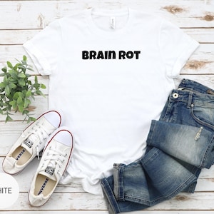 Brain Rot T-Shirt - Unisex Tee, Graphic Print Shirt, Cool Cotton Top, Distressed Design, Unique Gift