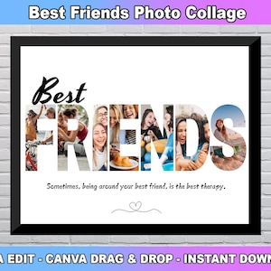 BEST FRİEND Photo Collage Template, Bff Gift, Friendship Day Gifts, Personalized Bff Gift, Gift For Best Friend, Bestie Custom Photo Collage
