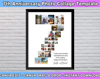 Foto-Collage zum 7. Jahrestag, Collage zum 7. Geburtstag, Collage zum 7. Geburtstag, Collage zum 7