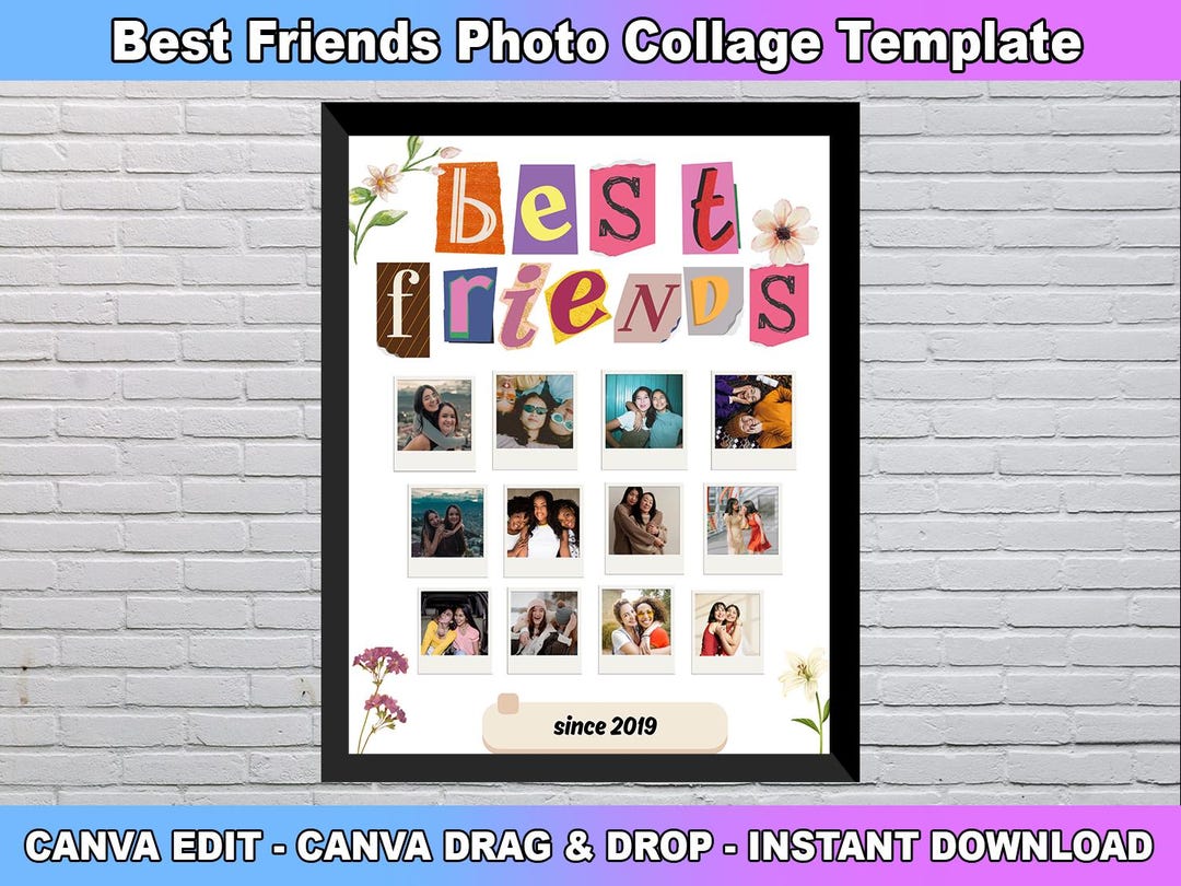 BEST FRİEND Photo Collage Template, Bff Gift, Friendship Day Gifts ...