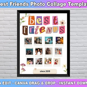 BEST FRİEND Photo Collage Template, Bff Gift, Friendship Day Gifts, Personalized Bff Gift, Gift For Best Friend, Bestie Custom Photo Collage