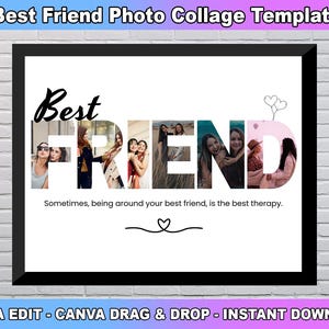 BEST FRİEND Photo Collage Template, Bff Gift, Friendship Day Gifts, Personalized Bff Gift, Gift For Best Friend, Bestie Custom Photo Collage