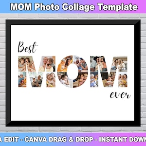 MOM Photo Collage, Mother&#39;s Day Gift, Mom Photo Collage, Gift for her, Birthday gift for Mom, Personalized gift for Mom, Custom Gift for Mom