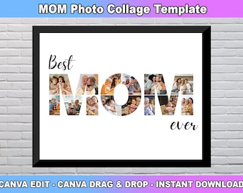 MOM Photo Collage, Mother's Day Gift, Mom Photo Collage, Gift for her, Birthday gift for Mom, Personalized gift for Mom, Custom Gift for Mom