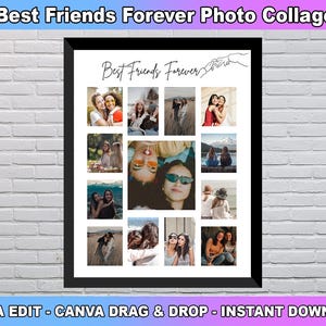 BEST FRİEND FOREVER Photo Collage, Bff Gift, Friendship Day Gifts, Personalized Bff Gift, Gift For Best Friend, Bestie Custom Photo Collage