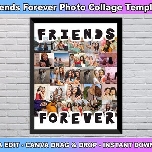 Friends Forever Photo Collage, Besties Gift, Friendship Day Gifts, Personalized Bff Gift, Gift For Best Friend, Bestie Custom Photo Collage