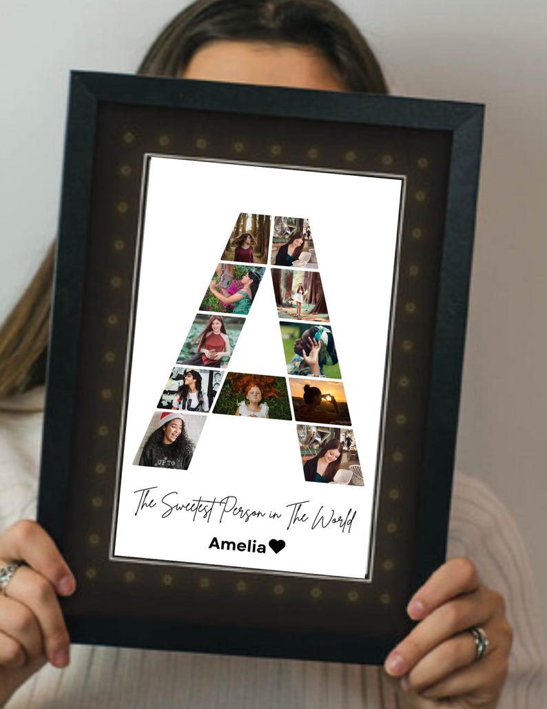 Collage Lettering A Letter A Photo Collage Template, Letter A Custom Name, Initial Photo ...