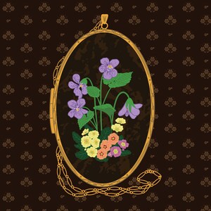 Stampa artistica floreale del mese di nascita / Illustrazione botanica da parete Cottagecore / Sfondo scuro / Senza cornice