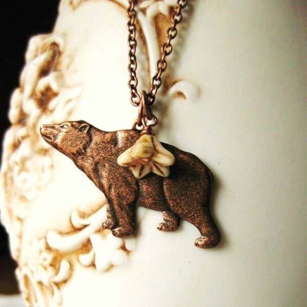 Copper Bear Necklace Vintage Little OSITO