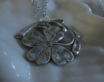 Silver Four Leaf Clover Shamrock Necklace Best Friend Gift Charm Necklace vintage silver Good Luck Faith Hope Love Jewelry