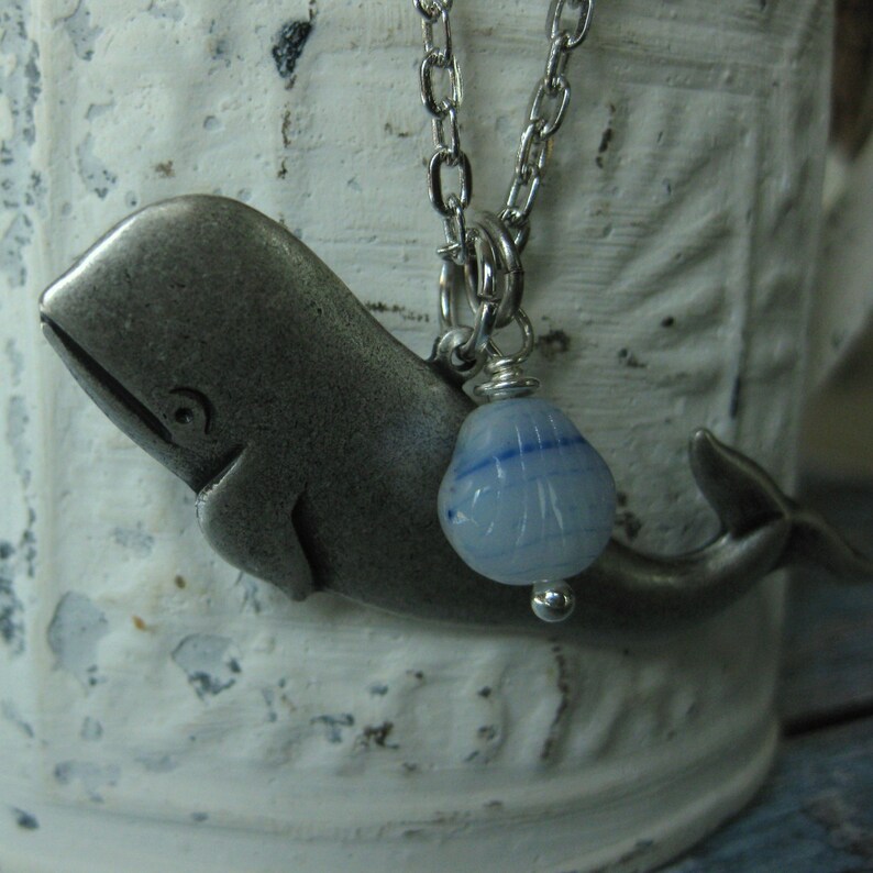 Silver Whale Necklace blue whale jewelry ocean jewelry Etsy