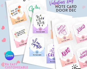 Valentine’s Day RA Door Dec - Notecards | Canva template | Dorm Decor | Classroom Decor