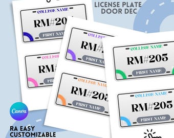 RA Door Dec: License Plate Canva Template