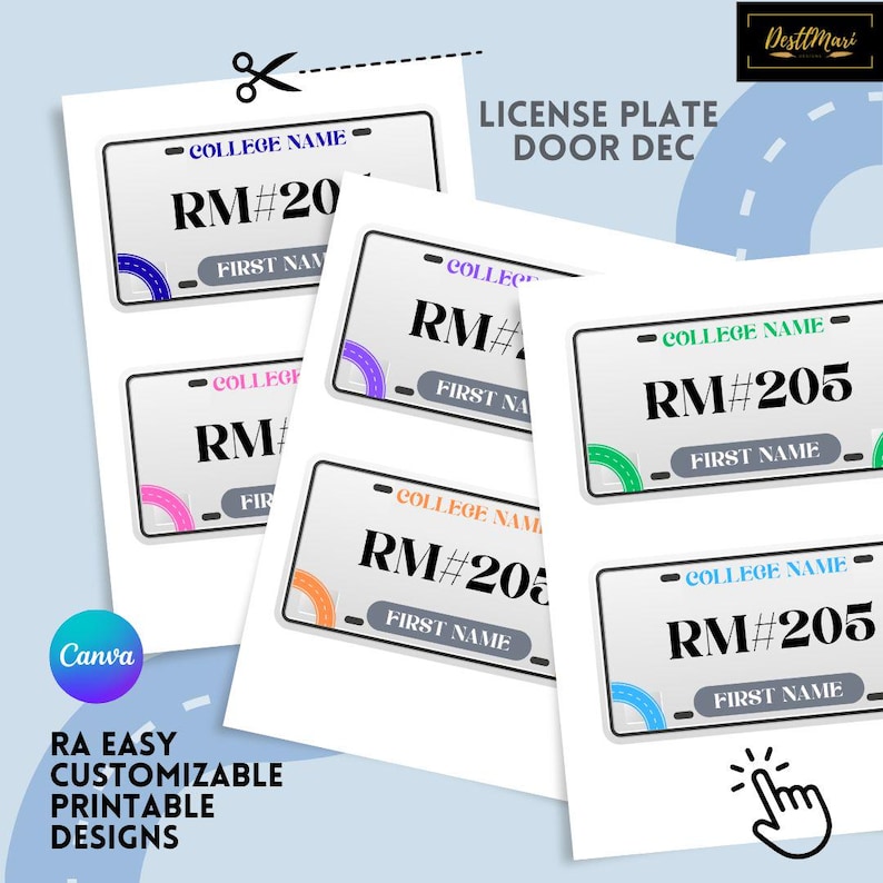 RA Door Dec: License Plate Canva Template - Etsy