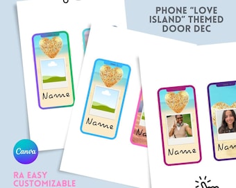 RA door dec: Phone reality tv contestant "Love Island themed"