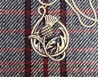 Spirit Of Scotland Large Thistle Pendant  - Pewter