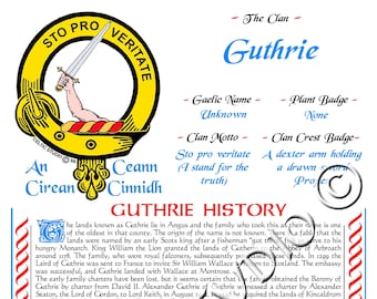 Guthrie Scottish Clan Geschichte