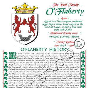O&#39;Flaherty Irish Family History