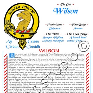Wilson Clan Crest - Etsy Canada