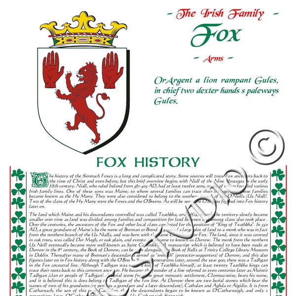 Fox Irish Family History