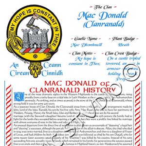 MacDonald (Clanranald) Scottish Clan History