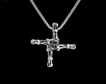 St. Brigid Celtic Cross Pendant, Irish Small, Sterling Silver