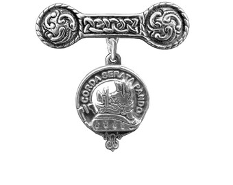 MacIain Clan Crest Double Drop Pendant ~ CLP03