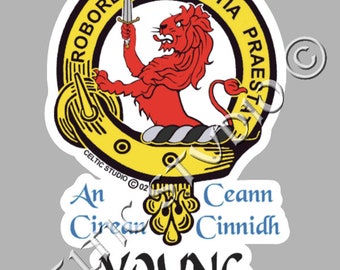 Young Clan Crest Decal | Custom Scottish Heritage Car & Laptop Stickers