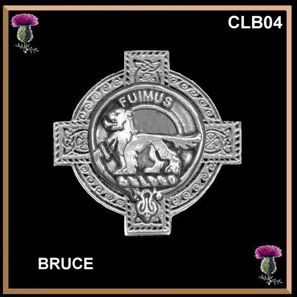 Clan Crest Celtic Cross Scottish Brooch - All Clans