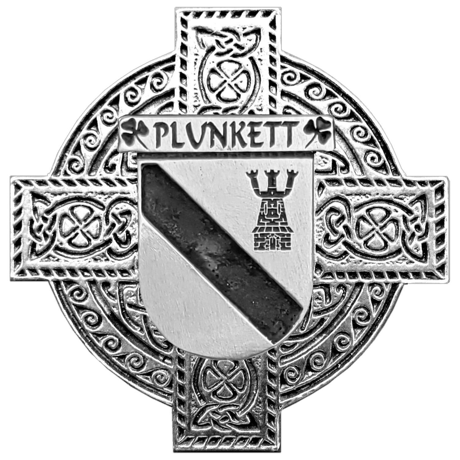 Plunkett Irish Coat of Arms Celtic Cross Badge Etsy
