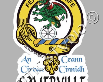 Somerville Clan Crest Decal | Custom Scottish Heritage Car & Laptop Stickers
