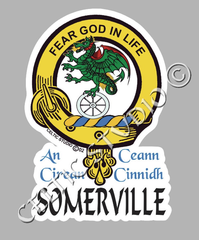 Somerville Clan Crest Decal | Custom Scottish Heritage Car & Laptop ...