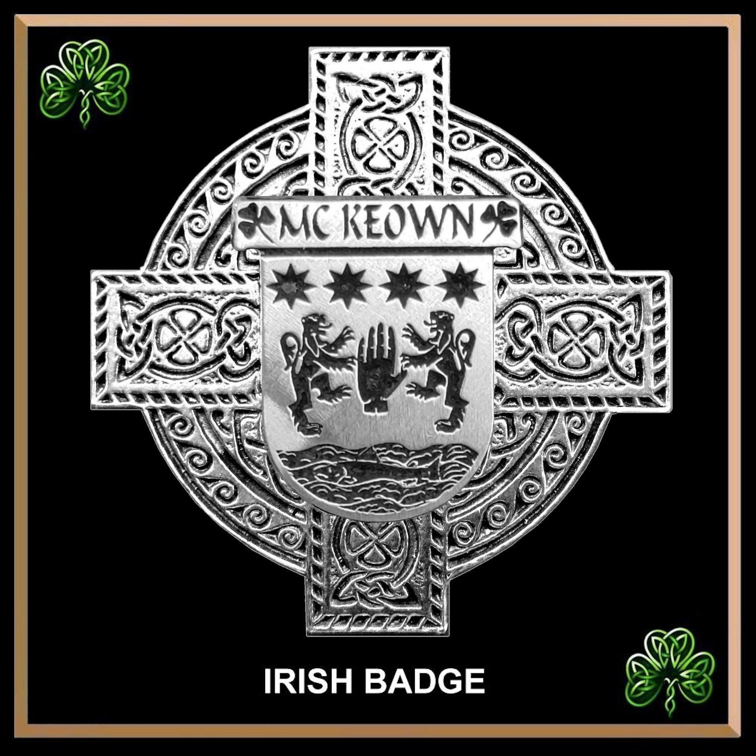 Escudo de armas irlandés de McKeown con cruz celta. - Etsy España