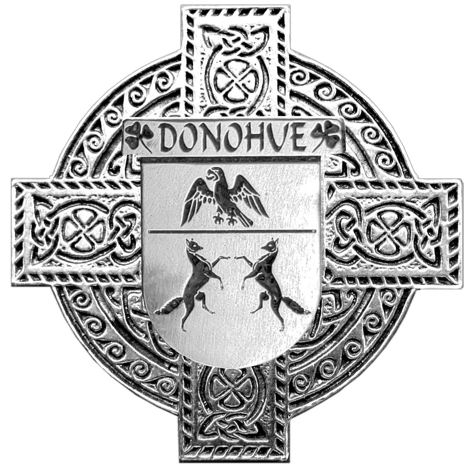 Donohue Irish Coat of Arms Celtic Cross Badge Etsy