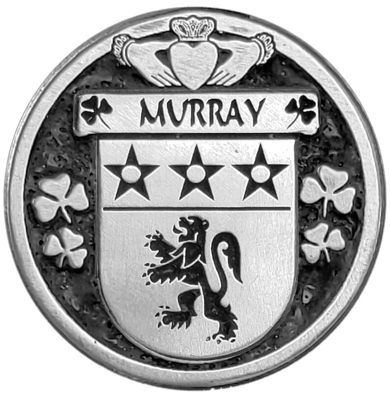 Murray Irish Coat of Arms Clip Tie Bar Etsy