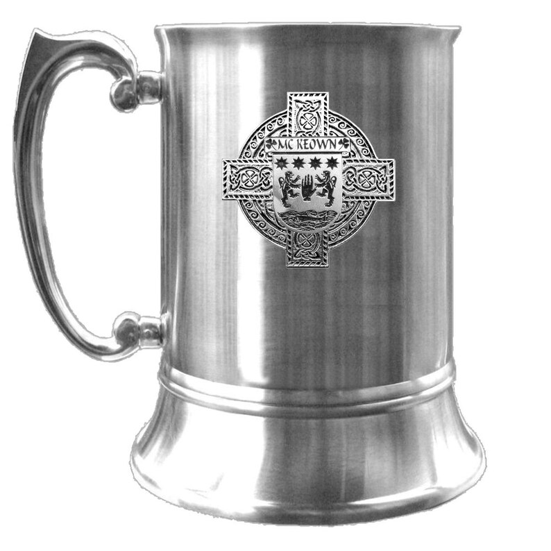 McKeown Irish Coat Of Arms Badge Stainless Steel Tankard ...