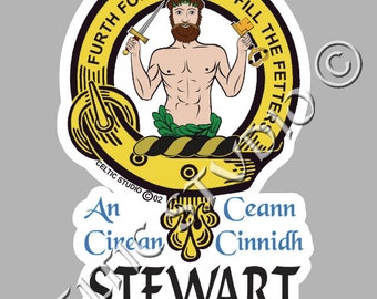 Stewart (Athol) Clan Crest Decal | Custom Scottish Heritage Car & Laptop Stickers