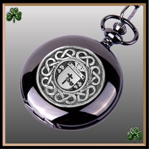 O&#39;Donnell Irish Coat of Arms Black Pocket Watch