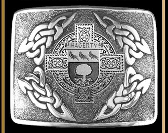 Hagerty Irish Coat of Arms Interlace Kilt Buckle