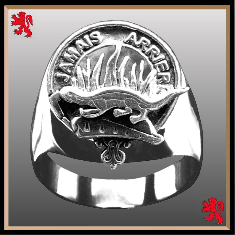 Douglas Scottish Clan Crest Ring GC100 Sterling Silver and - Etsy