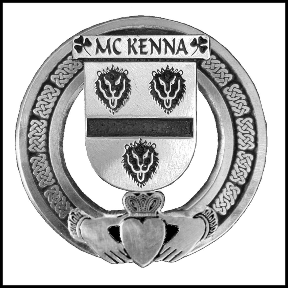 Mckenna Irish Claddagh Coat of Arms Badge - Etsy