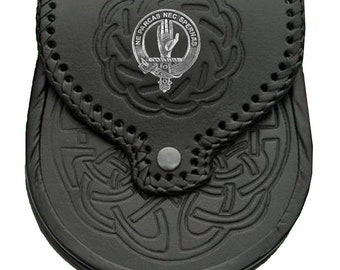 Lamont Scottish Clan Badge Sporran, Leather