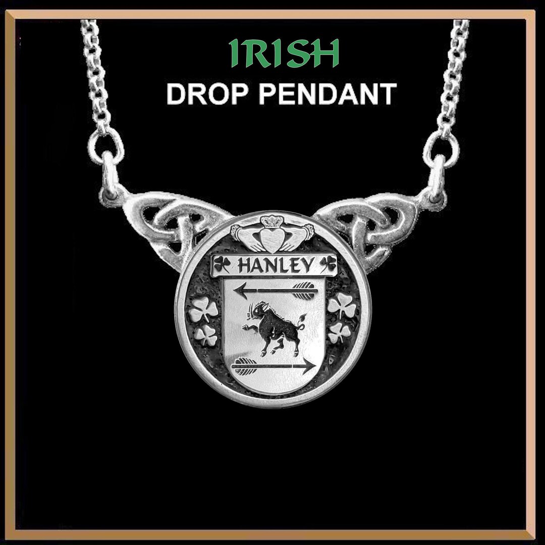 Hanley Irish Coat of Arms Double Drop Pendant ILP03 Etsy