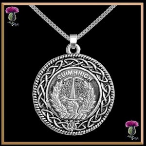 MacDonald Glencoe Clan Crest Celtic Interlace Disk Pendant, Scottish Family Crest  ~ CLP06