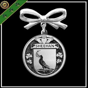 Broche de disco com brasão irlandês Sheehan