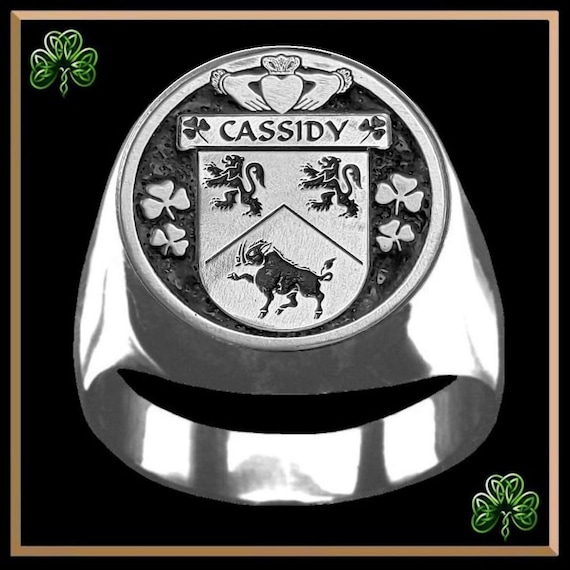 Cassidy Irish Coat of Arms Gents Ring IC100 Etsy