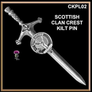 Pin para falda escocesa con el escudo del clan Burns, CKP02